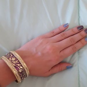 Gold & Purple Cuff Bracelet